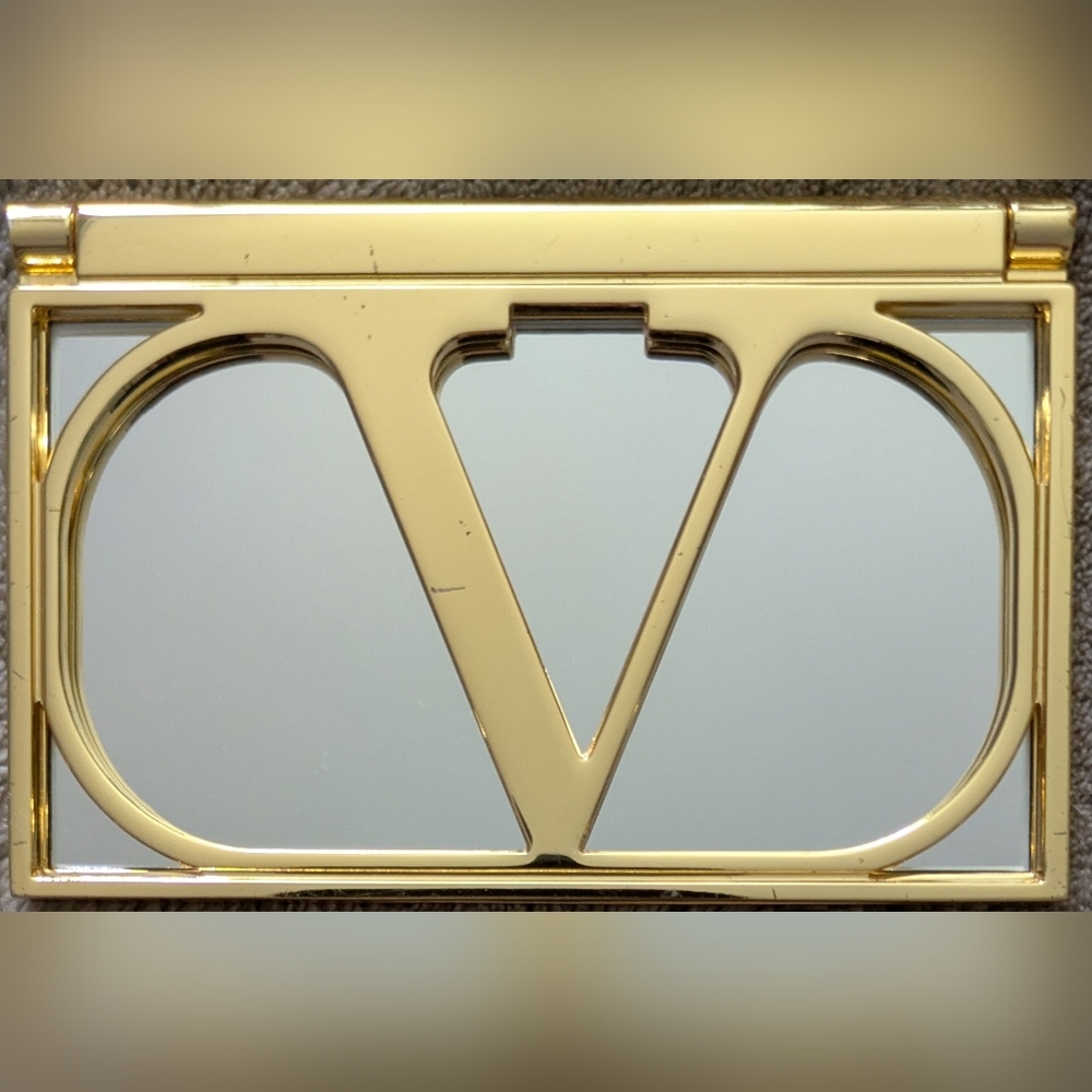 Valentino Gold Logo Folding Mirror